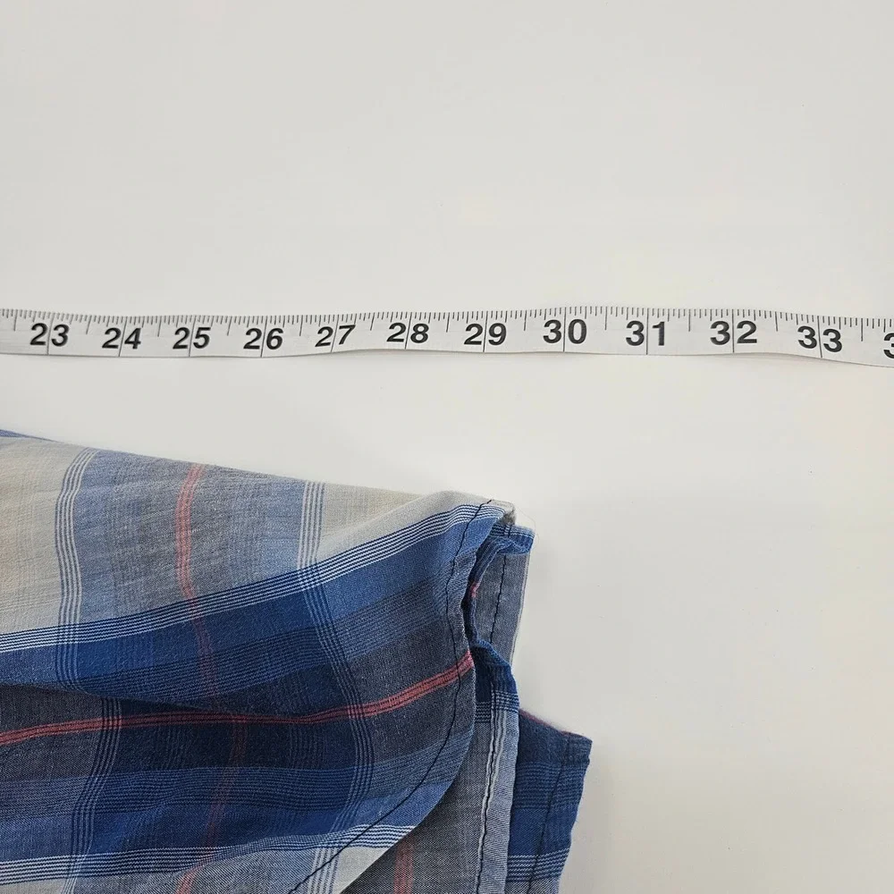 Levis‎ Mens XL Blue Plaid Long Sleeve Button Down Shirt Western Workwear